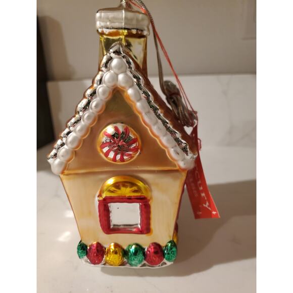 Gingerbread House Large  Mercury Glass Ornament - Picture 5 of 11